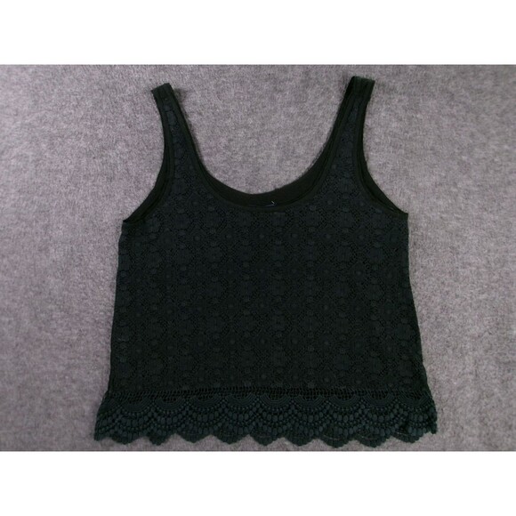 American Eagle Tops - American Eagle Tank Top Women Small Black Lace Scalloped Hem Cami Base Layer